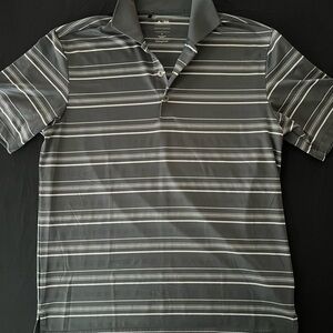 Men's Gray Striped Polo Shirt